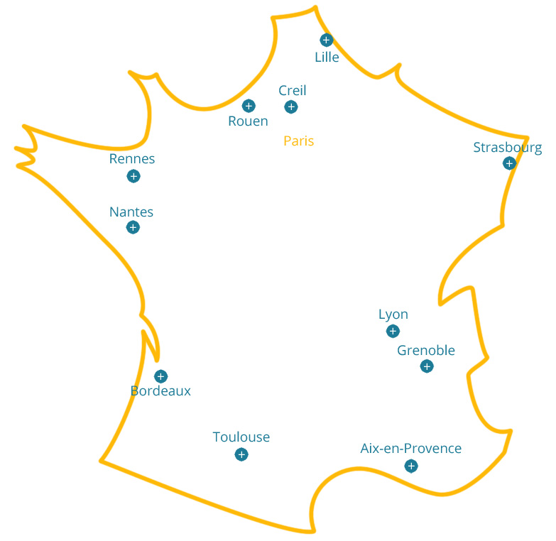 carte des centres de formation en France